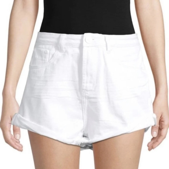 One Teaspoon High Rise Bandit Shorts Cut Off Raw Hem Button Up Fly Distressed 27 - Picture 3 of 13